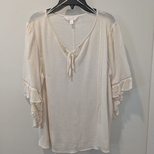 LC Lauren Conrad flowy cream blouse